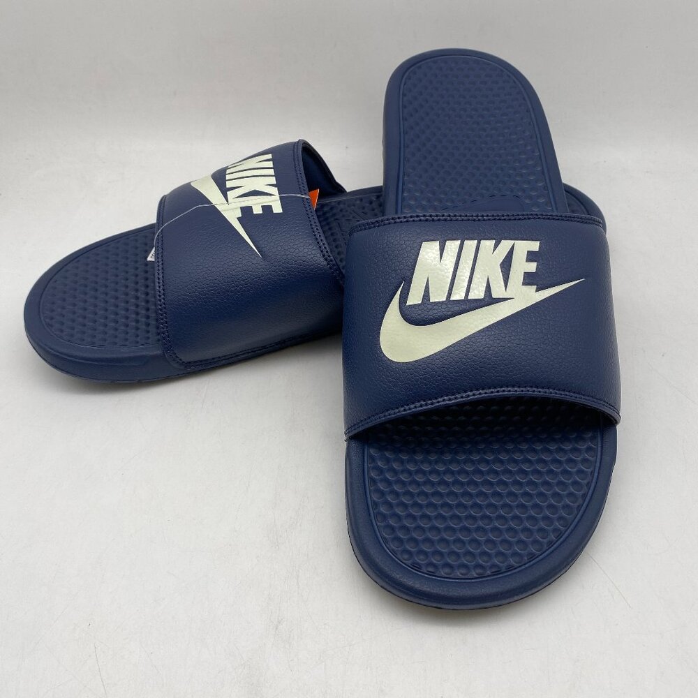 NIKE BENASSI JDI MIDNIGHT NAVY/WINDCHILL #343880-403 US MEN' SIZE 16